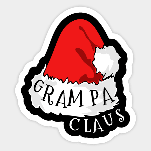 Grampa Claus Santa Hat Christmas Matching Family Pajama Sticker by PowderShot